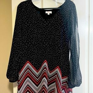 Candie’s long sleeve short dress. Sheer open sleeves with elastic cuff. EUC